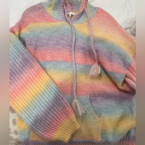 Colorful boutique knit hoodie